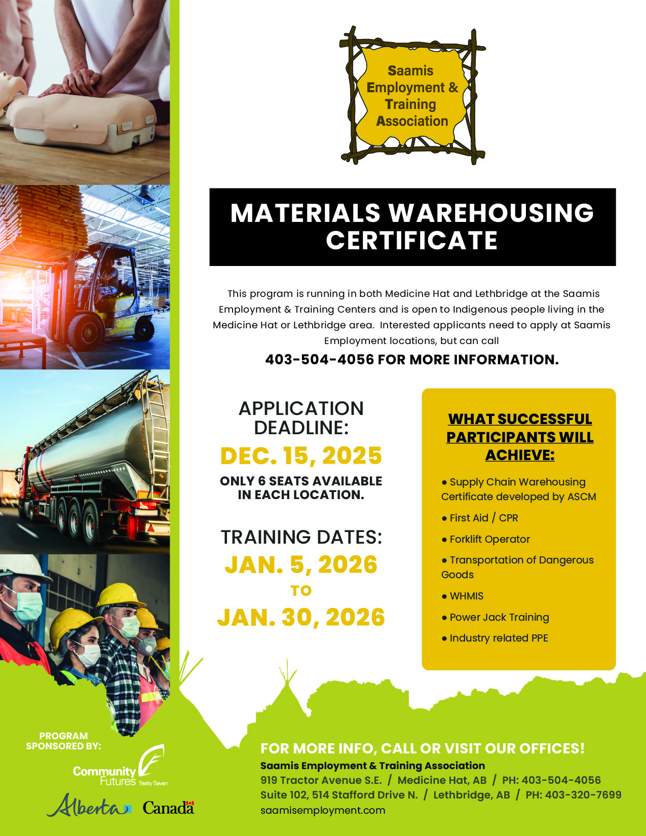 Saamis Employment individual training opportunities