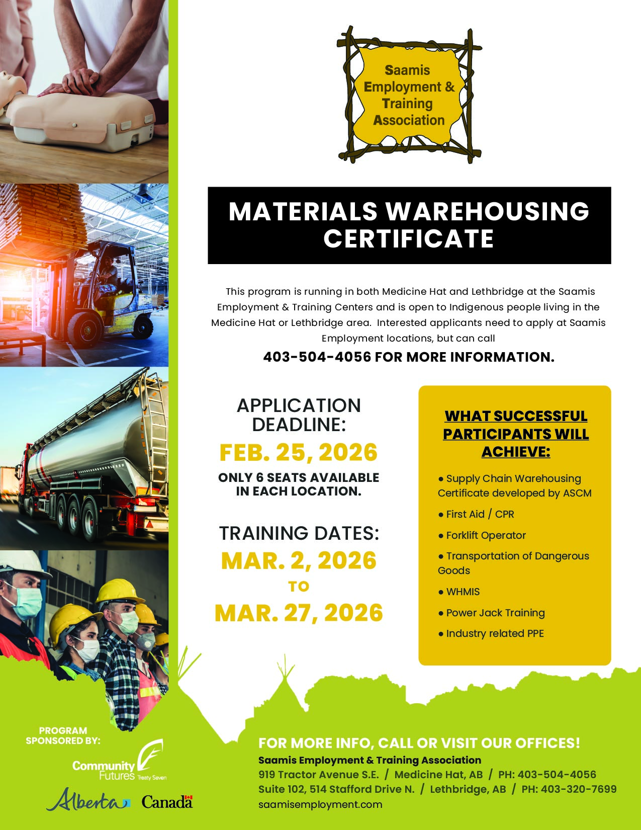 Saamis Employment individual training opportunities 