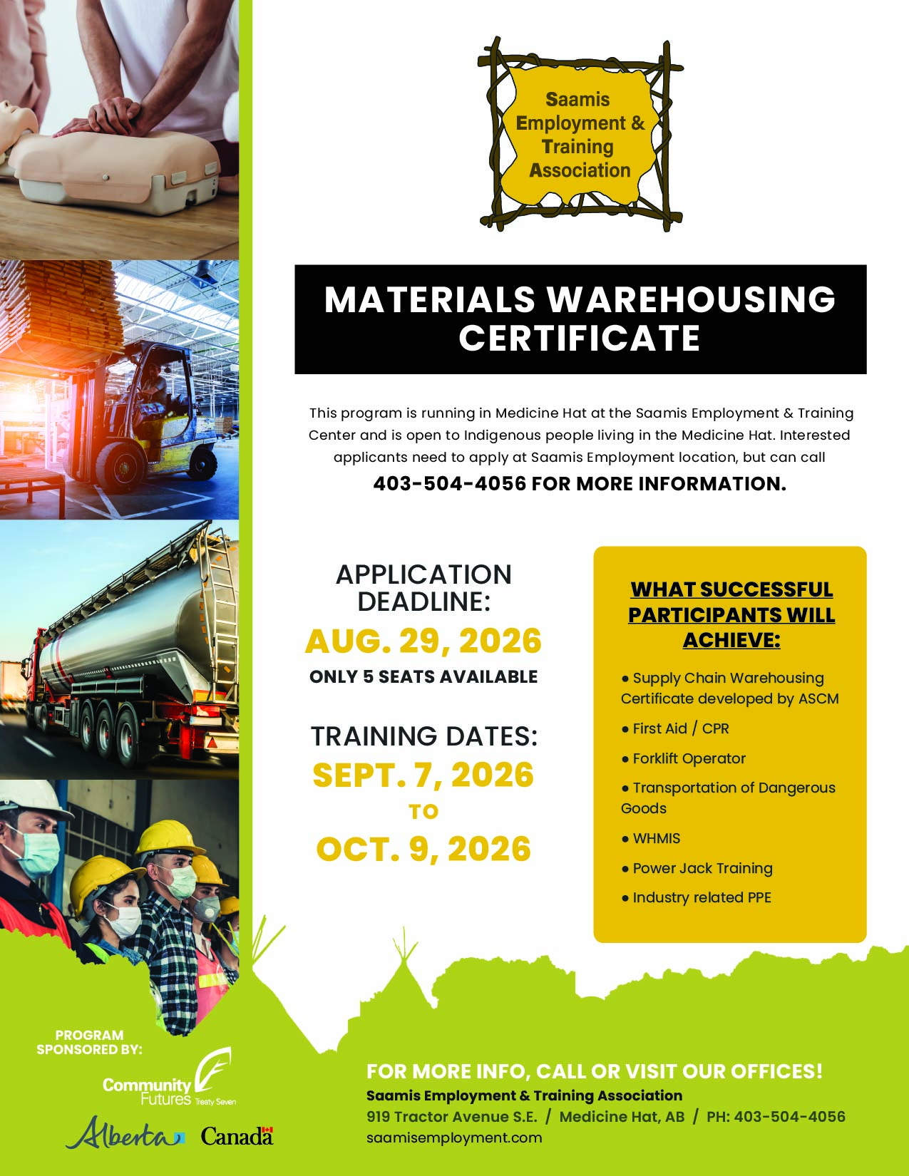 Saamis Employment individual training opportunities
